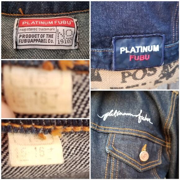 VTG FUBU Fat Albert Denim Trucker Jacket Size M Embroidered Comics Cosby Cartoon - Picture 4 of 10